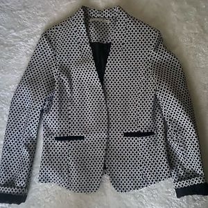 Mosaic & Company Black/White Women’s Suit Jacket - Medium